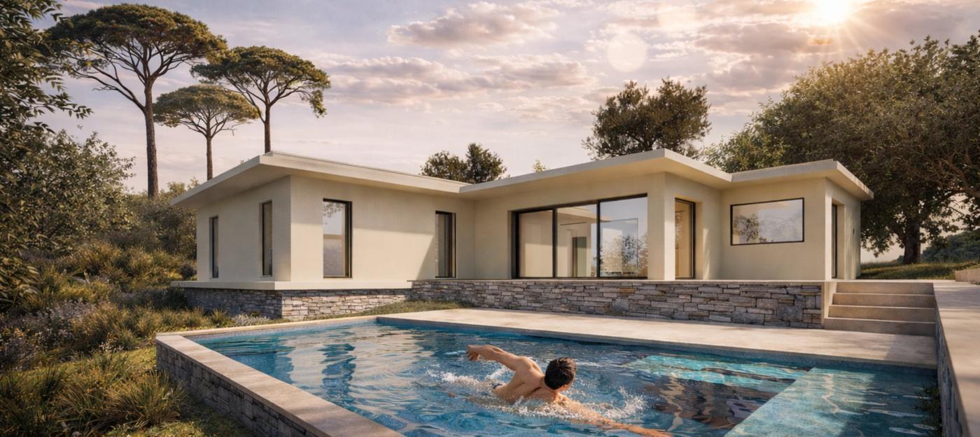Villa D9, villa contemporaine avec piscine à Cavalaire-sur-Mer