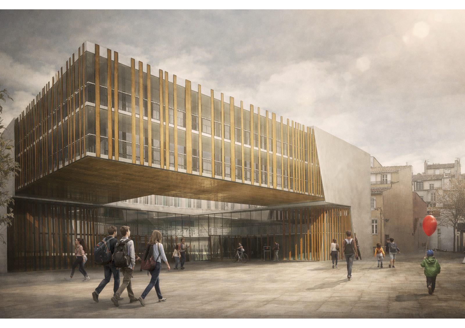 Panier Plano — Façade au bardage doré