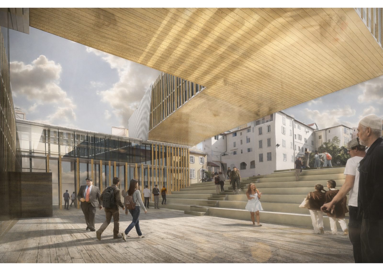Panier Plano — Place publique sous le bâtiment-pont