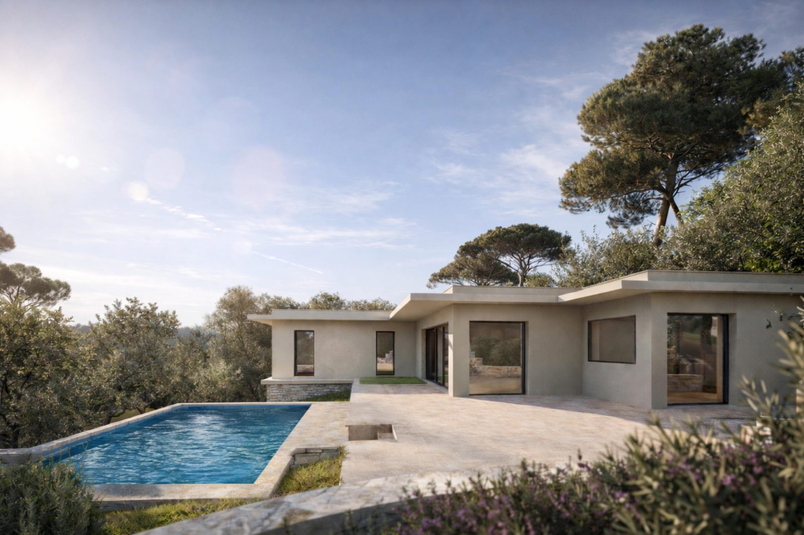 Villa D9 — Façade sur la piscine