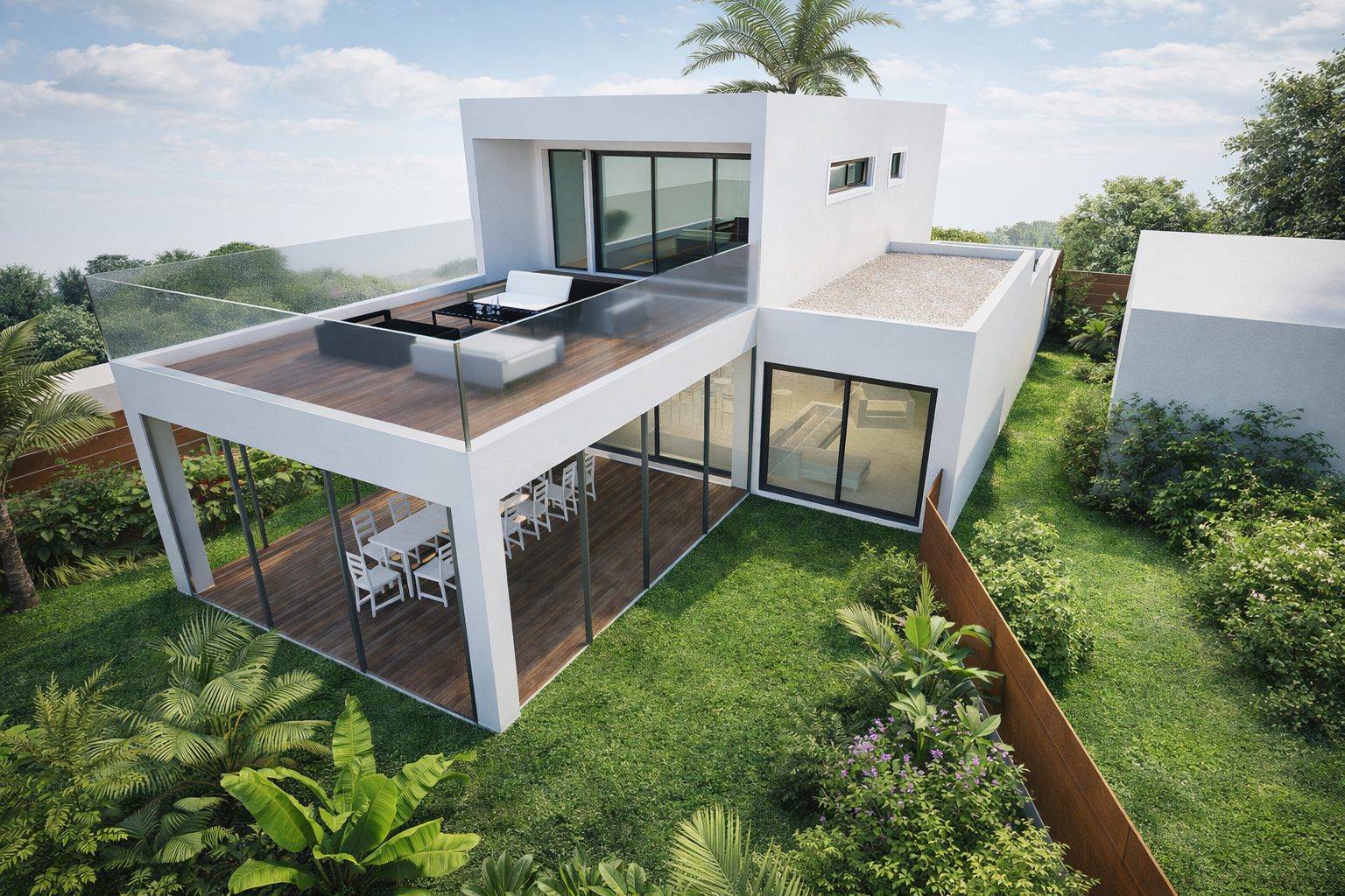 Villa R12 — Vue aérienne du toit-terrasse