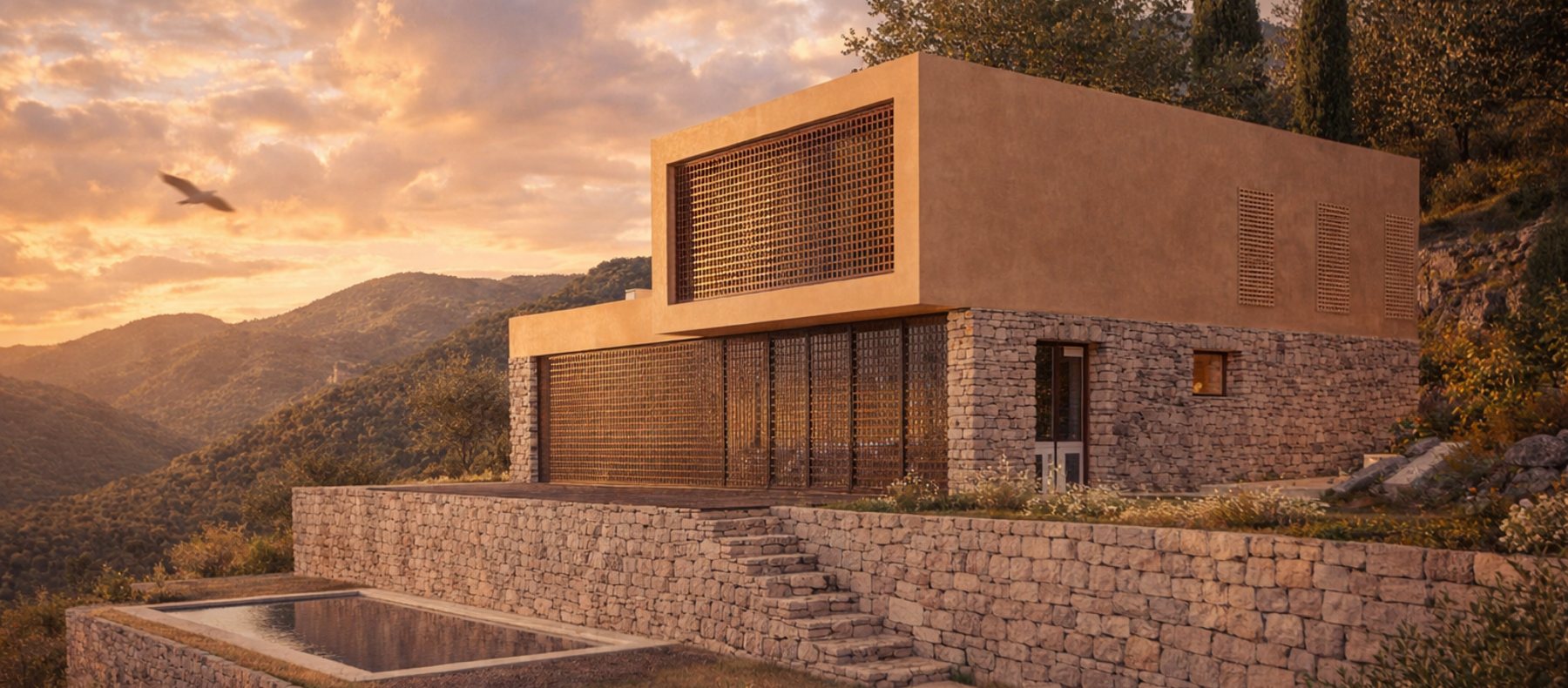 Villa R23 — Restanques et bassin