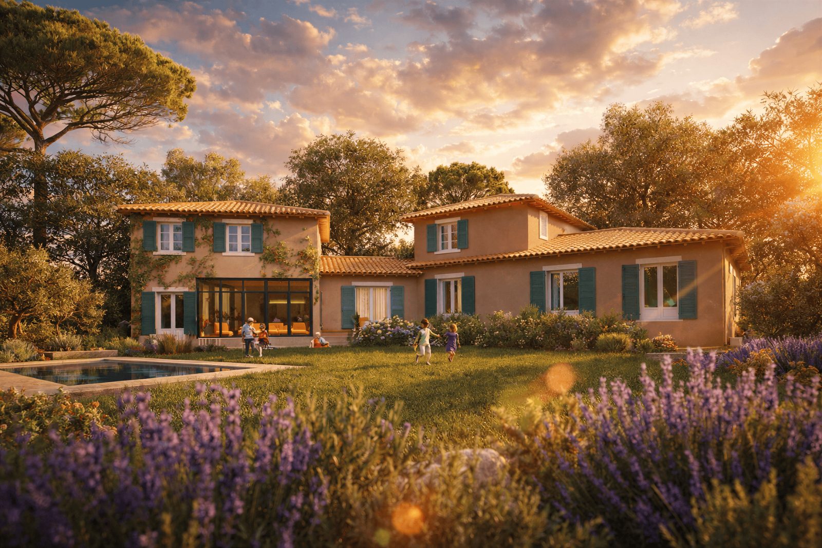 Villa T5 — La surélévation vue du jardin